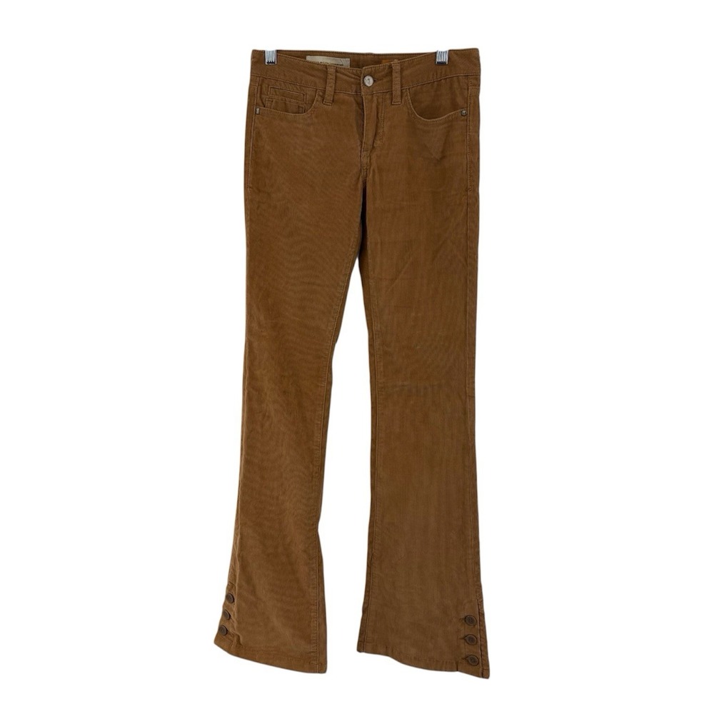 Pilcro Brown Corduroy Flare Pants Size 25 Button Hem